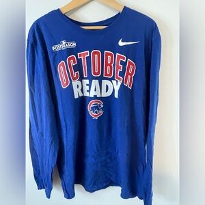 Nike men’s XL 2017 royal Chicago Cubs postseason long sleeve tee